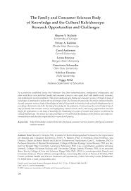 Pdf The Family And Consumer Sciences Body Of Knowledge And The Cultural Kaleidoscope Research Opportunities And Challenges