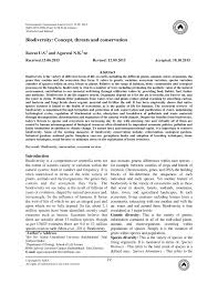 Pdf Biodiversity Concept Threats And Conservation
