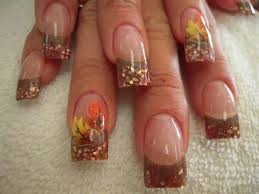Fall Leaves Acrylic Nails Fall Acrylic Nails Fall Nail Colors Fall Nail Art