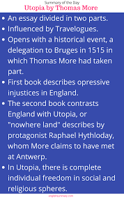Utopia By Thomas More Summary Teaching Literature British Literature English Literature
