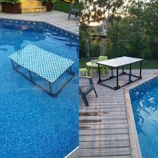 Our Diy Water Platform Learn To Swim Dog Pool Pool Steps Pool