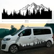 Autoaufkleber Mountains And Wood Zweifarbig Seitenstreifen In 2020 Auto Aufkleber Wohnwagen Aufkleber Aufkleber Furs Auto