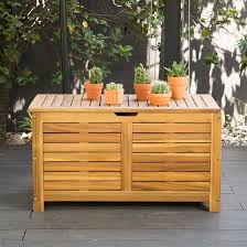 Coffre De Jardin En Lattes D Acacia Fsc Couleur Teck Decoclico Coffre De Jardin Rangement Exterieur Coffre Rangement Exterieur
