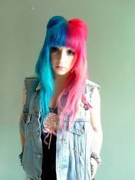 Half Pink And Half Blue Hair Google Search Hair Styles Hair Inspiration Color Split Dyed Hair