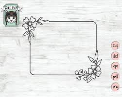 Flower Frame Svg File Monogram Frame Flower Border Svg Etsy In 2020 Monogram Frame Flower Frame Flower Border