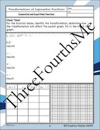 Transformations Of Exponential Functions Scaffolded Notes Exponential Functions Exponential Scaffolded Notes