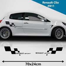 Renault Sports Full Kit Side Racing Stripes Decal Graphics Car Size 70x24 Cm Hexisritrama Renault Clio Autos Autos Y Motos