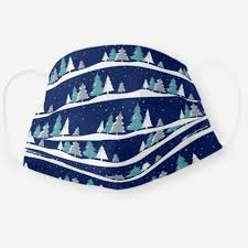 Christmas Trees Night Sky Cloth Face Mask Zazzle Com In 2020 Face Mask Night Skies Pretty Christmas