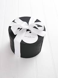 Gift Wrapping The Special Delivery Company Hat Box With White Ribbon Available From Www Thespecialdeliverycompany Com Au Gift Hampers Gifts Gifts Delivered
