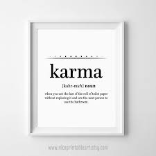 Karma Definition Print Karma Poster Bathroom Wall Quotes Etsy Wall Quotes Definition Prints Bathroom Wall Quotes