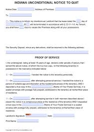 Free Indiana Unconditional Notice To Quit Pdf
