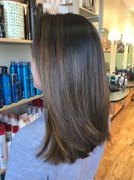 Black Roots With Chocolate Mocha Brown And Blonde Highlights For Medium Length Hair Asian Hair Hispani Asian Hair Highlights Hair Color Asian Hispanic Hair