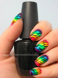 45 Bright Beautiful Rainbow Nails Rainbow Nail Art Zebra Print Nails Zebra Nails
