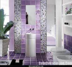 Nice Renkli Banyo Fayans Modelleri 2016 Purple Bathrooms Bathroom Tile Designs Purple Tile