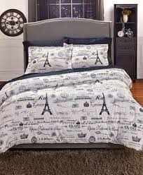 Comforter Set Or Curtains Paris Themed Eiffel Tower Parisian Black White Newspaper Print Boudoir With Images Paris Themed Bedroom Paris Bedding Paris Comforter Set