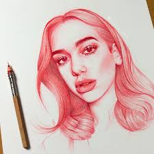 Dua Lipa Monochromatic Drawing Portrait Timelapse In 2020 Monochromatic Drawing Portrait Drawing Drawings