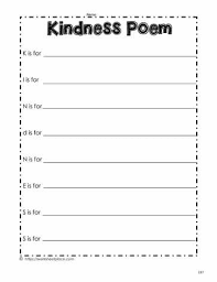 Kindness Acrostic Acrostic Handwriting Worksheets For Kids Caring Poems