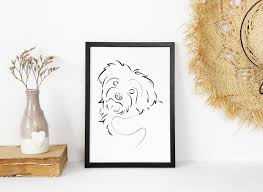Maltese Dog Print Maltese Art Printmaltese Portraitmaltese Etsy In 2020 Dog Line Art Dog Drawing Simple Printable Wall Art
