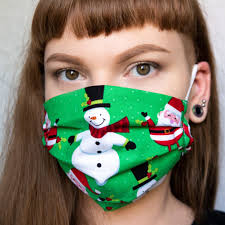Snow Man Festive Christmas Mask With Filter Pocket Green Etsy In 2020 Snowman Faces Face Mask Handmade Christmas
