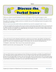 Discuss The Verbal Irony Figurative Language Worksheets Language Worksheets Figurative Language Worksheet Figurative Language