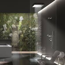 A Living Wall Filled With Foliage Moss And Fern Fronds Provides A Natural Focal Point In This Modern Ba Modern Shower Design Amazing Bathrooms Dream Bathrooms