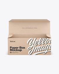 Download Opened Kraft Box Mockup In Box Mockups On Yellow Images Object Mockups PSD Mockup Templates
