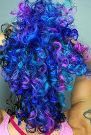 Blue Purple Mixed Dyed Curly Hair Iroirocolors Dyed Curly Hair Colored Curly Hair Curly Hair Model