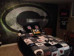 Green Bay Packer Bedroom Ideas My 9 Year Old Son S Bedroom Green Bay Packers Green Bay Packers Bedroom Boys Bedroom Green Green Bay Packers Room