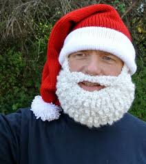 Father Christmas Beard Bobble Hat Santa Christmas Funny Cool Santa Hat Pattern Crochet Santa Hat Crochet Beard