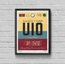 Quito Airport Tag Ecuador Travel Poster Uio Airport Code Ecuador Framed Poster Uio Luggage Tag Ecuador Souvenir Quito Luz De Americas In 2020 Quito Travel Posters Ecuador Travel