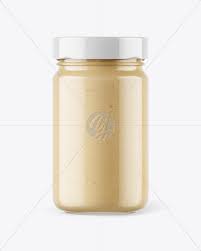 Clear Glass Jar With Powdered Chocolate Peanut Butter Mockup In Jar Mockups On Yellow Images Object Mockups
