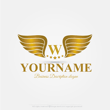 Online Free Logo Maker Alphabet Golden Wings Logo Design Logo Maker Logo Design Branding Design Logo