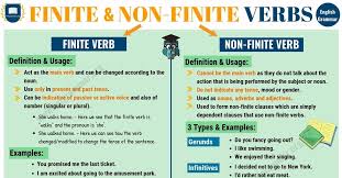 Finite Verb And Non Finite Verb Learn Definition Grammar Rules Examples Of Finite And Non Finite Verbs In English With Esl Print English Verbs Grammar Verb