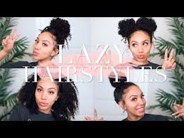 Lazy Hairstyles For Curly Hair Quick Easy On The Go Video Black Hair Information Quick Curly Hairstyles Lazy Hairstyles Curly Hair Styles Easy