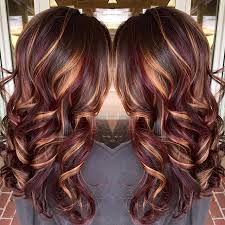 Brunette Hair Color With Burnished Blonde Highlights Curly Long Brunette Hair Hotonbeauty Com Long Brunette Hair Hair Styles Hair Color Burgundy