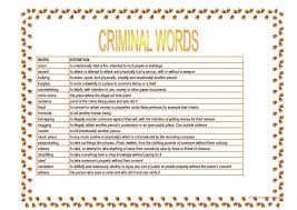 Criminal Words Worksheet Free Esl Printable Worksheets Made By Teachers Criminal Words Word Definitions