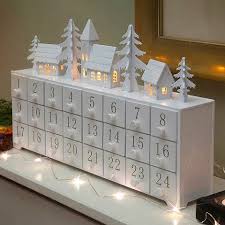 White Village Scene Advent Calendar With A Lift Up Lid You May Even Find A Treat Behind The Christmas Advent Calendar Wooden Advent Calendar Christmas Advent
