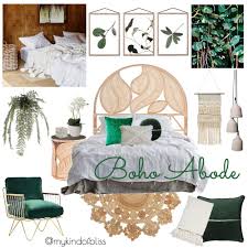 My Kind Of Bliss Mood Board Boho Bedroom Bohemian Decor Botanical Style Luxe Bedroom Bedroom Design Boho Bedroom