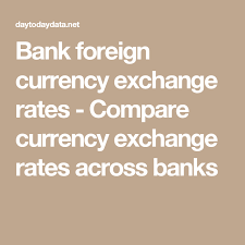 Bank Foreign Currency Exchange Rates Compare Currency Exchange Rates Across Banks Exchange Rate Currency Exchange