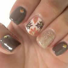 Autumn Fall Leaves Nail Art Design Fall Gel Nails Autumn Nails Thanksgiving Nails