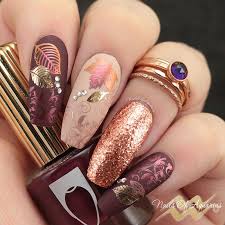 Leaves Are Fall Ing Pigment And Foil Stamped Nail Art Fall Nail Art Fall Nail Designs Fall Nail Colors