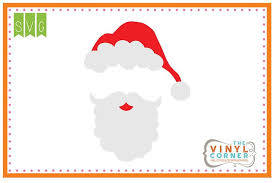 Santa Hat And Beard Blank Svg Clipart Design Clipart Design Clip Art Christmas Vinyl