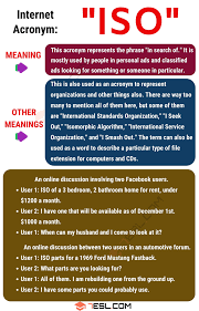 Iso Meaning Definition And Examples Of This Popular Acronym 7 E S L Other Ways To Say Meant To Be Acronym