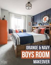 A Modern Navy Orange Nautical Kids Room Makeover In 2020