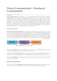 Doc What Is Communication Meaning Of Communication Aman Sharma Academia Edu