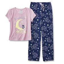 Joe Boxer Joe Boxer Girls Pajama T Shirt Pants Over The Moon Girls Pajamas Cute Pjs Kid Tees