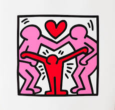 Keith Haring Poster Untitled 1989 Family 40 X 40 Cm