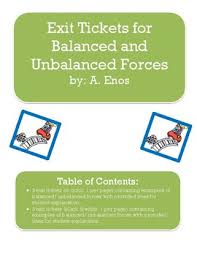 Exit Tickets For Balanced Unbalanced Forces Exit Tickets Force Motion Physics