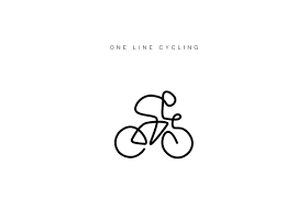 Bicycling One Continuous Line Einzellinienzeichnung Fahrrad Zeichnung Radfahren Tattoo