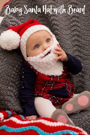 Crochet Baby Santa Hat With Beard In Soft Baby Can Wear This Hat With Or Without The Beard For A Festive Pict Crochet Baby Crochet Santa Hat Crochet Baby Hats